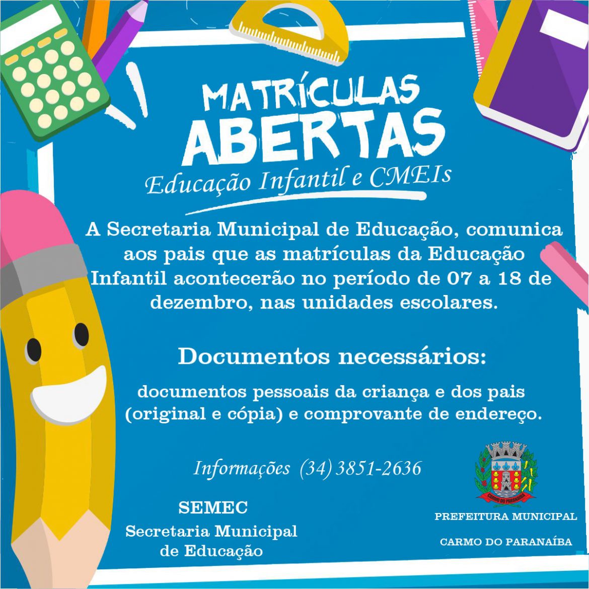 Comunicado Da Secretaria Municipal De EducaÇÃo Para As MatrÍculas Das CrianÇas Da EducaÇÃo 9934